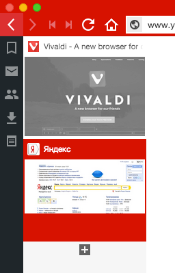 аскрытые табы слева в браузере Vivaldi